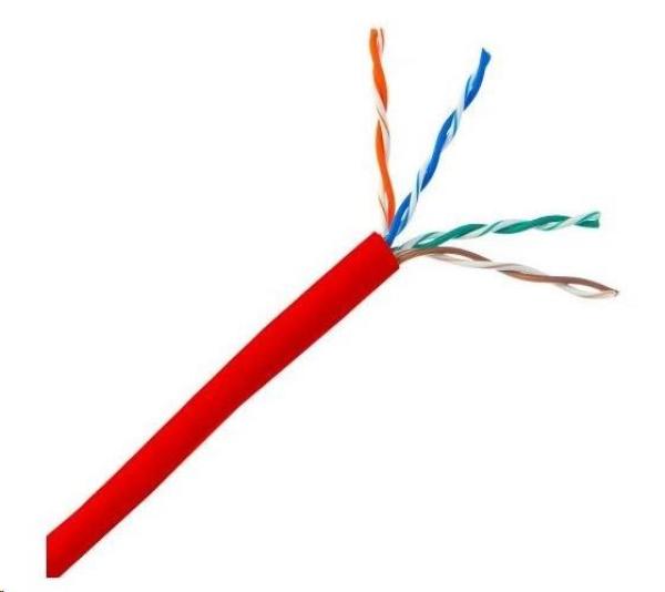 UTP kabel PlanetElite,  Cat5E,  licna(lanko),  PVC,  červená,  305m