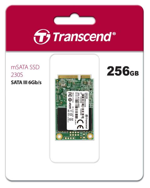 TRANSCEND Industrial SSD MSA230S 256GB,  mSATA,  SATA III,  3D TLC3