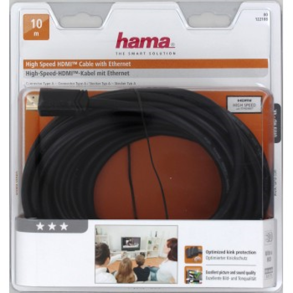 Hama HDMI kábel vidlica - vidlica,  pozlátený,  3*,  10 m1