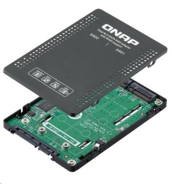 QNAP adaptér QDA-A2MAR (2x M.2 SSD SATA sloty v 2, 5" SATA rámčeku)1