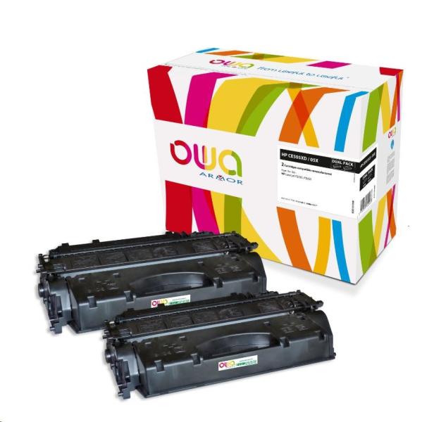 OWA Armor toner pre HP LJ P2050,  P2055,  2x6500 strán,  CC505XD,  čierna/ čierna