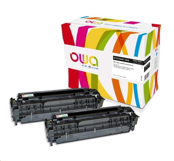 OWA Armor toner pre HP Color LJ CP2020,  CP2025,  CM2320,  CM2720,  2x3500 strán,  CC530AD,  čierna/ čierna