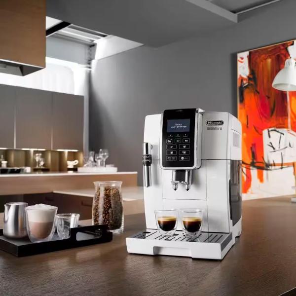 DeLonghi ECAM 350.35.W Dinamica plnoautomatický kávovar,  1450 W,  15 bar,  LCD displej,  bílá3