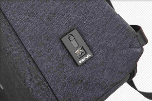 Bestlife Vodotesný batoh pre 15.6" notebook s ochranou proti krádeži a konektormi USB na nabíjanie3