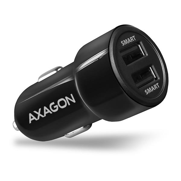 AXAGON PWC-5V5,  SMART nabíjačka do auta,  2x port 5V-2.4A + 2.4A,  24W