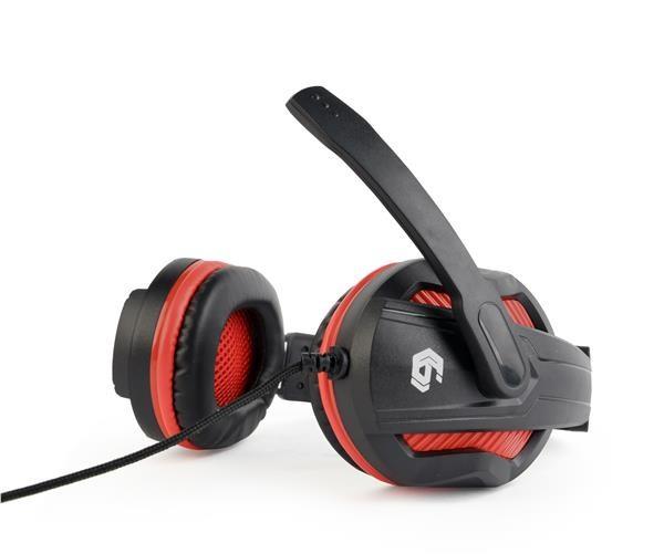 GEMBIRD sluchátka s mikrofonem GHS-03,  gaming,  černo-červená4