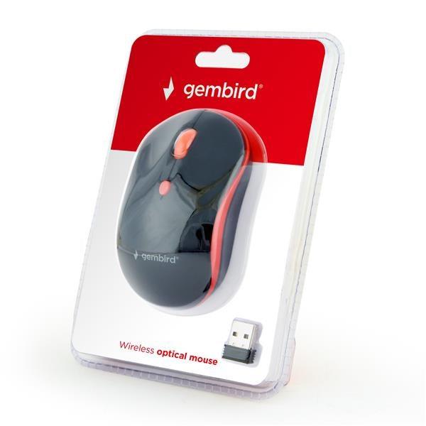 Gembird MUSW-4B-03-R/ Cestovná/ Optická/ Bezdrôtová USB/ Čierna-červená2