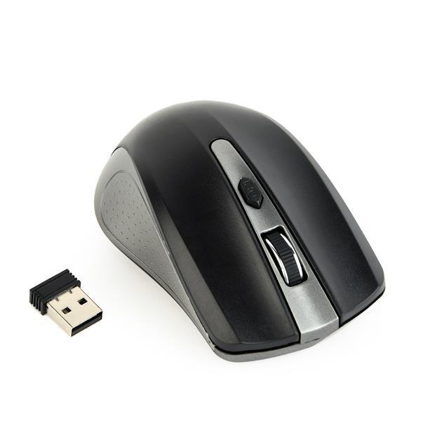 Myš GEMBIRD MUSW-4B-04-GB,  šedo-čierna,  bezdrôtová,  USB nano prijímač0