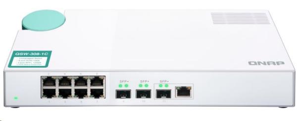 QNAP switch QSW-308-1C (8x Gigabit port + 3x 10G SFP+ port + 1x 10G RJ-45 kombo port)1