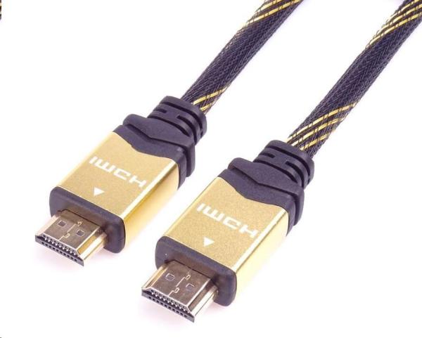 Kábel HDMI PREMIUMCORD 2.0 Vysokorýchlostný + ethernetový kábel HQ,  pozlátené konektory,  1 m