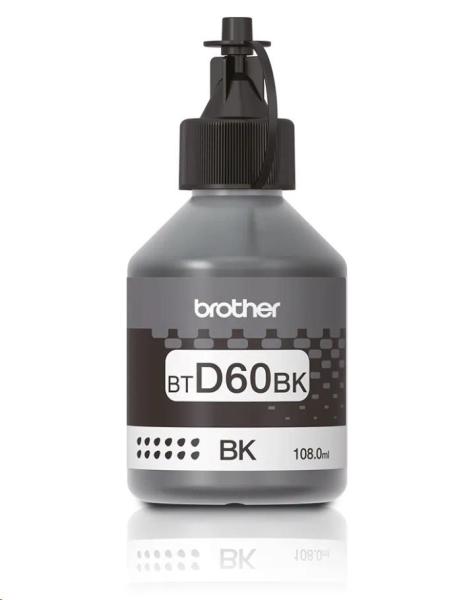 BROTHER INK BT-D60BK black pro T310,  T510W,  T710W,  T910 cca 6000 stránek,  bezpigmentový