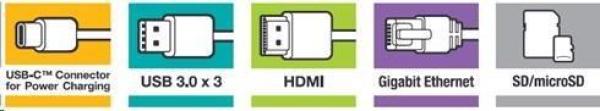 VERBATIM 49142 Multiportový HUB USB-C,  3x USB 3.0,  1x USB-C,  HDMI,  LAN,  SD,  microSD,  šedý dok7