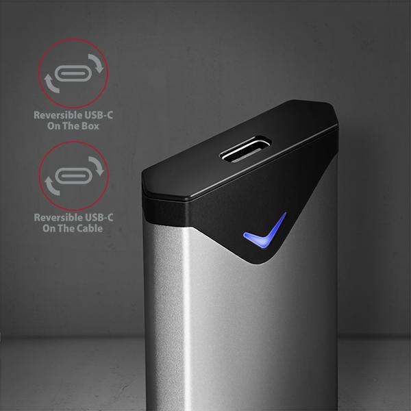 AXAGON EEM2-UG2,  USB-C 10Gbps - M.2 NVMe SSD ARROW box,  strieborný6