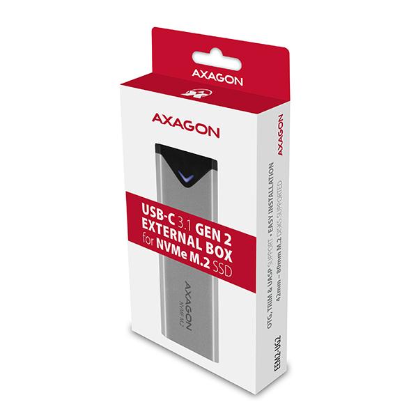 AXAGON EEM2-UG2,  USB-C 10Gbps - M.2 NVMe SSD ARROW box,  strieborný7
