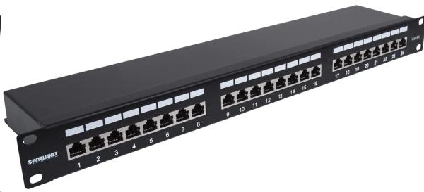 Intellinet Patch panel 24 portov Cat6A,  tienený FTP,  čierny1