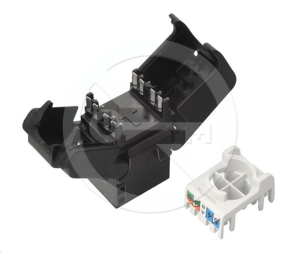 Solarix Samorezný keystone CAT5E UTP RJ45 čierny SXKJ-5E-UTP-BK-SA1