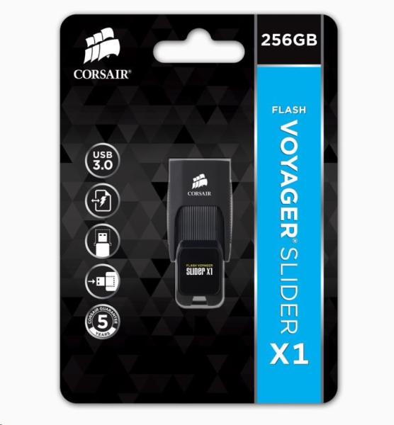 Flash disk CORSAIR 256 GB Voyager Slider X1,  USB 3.0,  čierna5