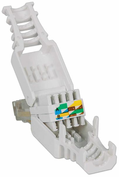 Intellinet konektor RJ45,  UTP Cat5e,  1ks samorezný,  drôt a kábel3