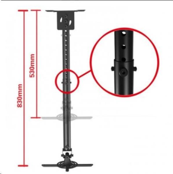 Fiber Mounts T718-2 Čierny stropný držiak pre projektory0