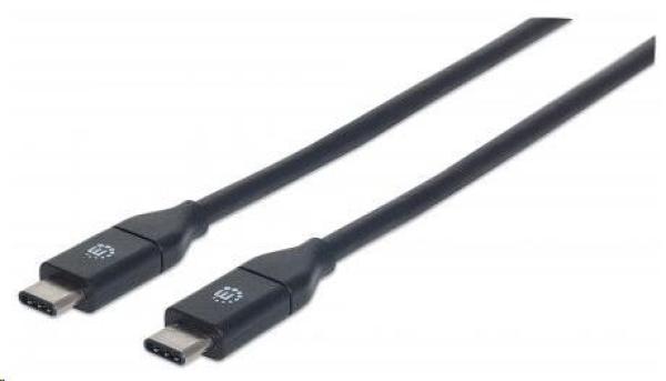 MANHATTAN USB 3.1 Kábel Gen2,  samec typu C /  samec typu C,  50 cm 3A,  čierny