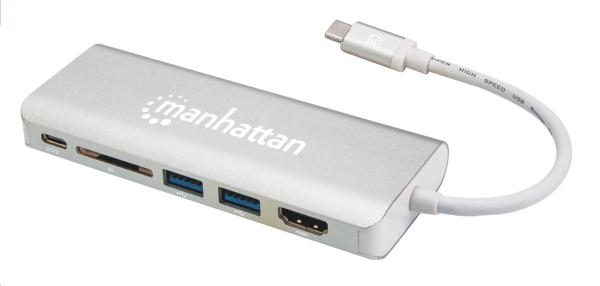 MANHATTAN Dokovacia stanica USB-C Multiport na HDMI, USB 3.0, USB-C, RJ45, čítačka kariet1