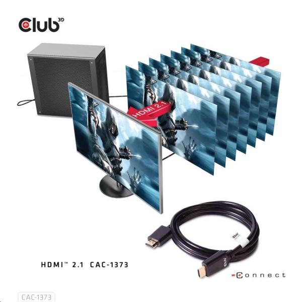 Club3D Kabel Ultra Rychlý HDMI™ Certifikovaný, 4K 120Hz, 8K60Hz, 48Gbps M/M, 3m, 28 AWG3