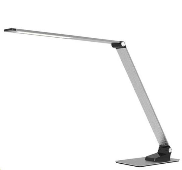 Solight LED stolní lampička stmívatelná,  11W,  změna chromatičnosti,  broušený hliník,  stříbrná