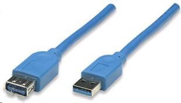 MANHATTAN USB kábel 3.0 A-A predĺženie 3 m,  modré