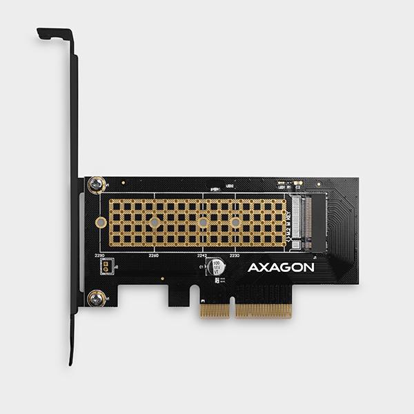 AXAGON PCEM2-N,  PCIe x4 - M.2 NVMe M-key slot adaptér,  vrátane. LP4