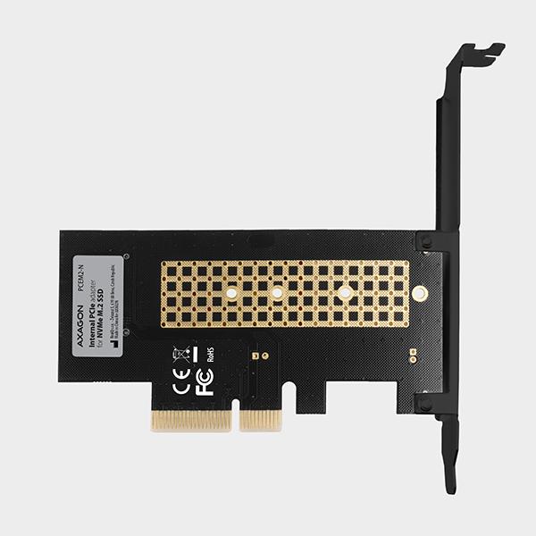 AXAGON PCEM2-N,  PCIe x4 - M.2 NVMe M-key slot adaptér,  vrátane. LP1