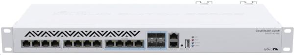 MikroTik Cloud Router Switch CRS312-4C+8XG-RM,  650MHz CPU,  64MB,  1xGLAN,  8x10G,  4x10G Combo,  slot,  vrátane. L5