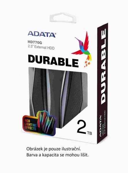 Externý pevný disk ADATA 2TB 2, 5" USB 3.2 HD770G,  červená0