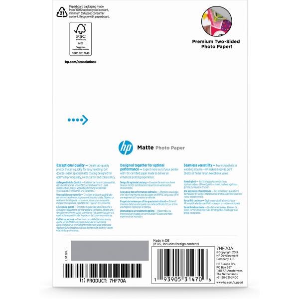 HP Matte FSC Photo Paper 4x6 25 sheets2