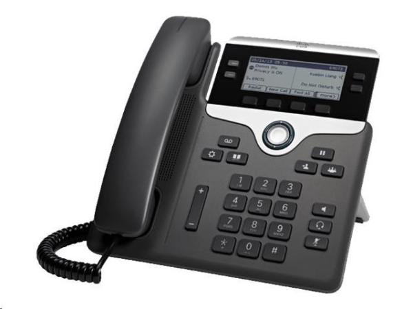 Cisco CP-7841-3PCC-K9=,  telefón VoIP,  4-linkový,  2x10/ 100/ 1000,  displej,  PoE