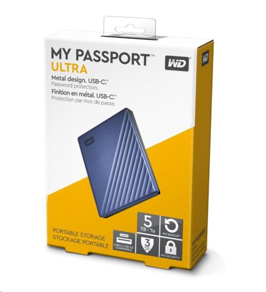 WD My Passport/ 5TB/ HDD/ Externý/ 2.5"/ Modrá/ 3R1