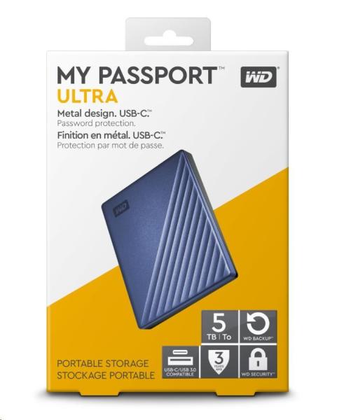 WD My Passport/ 5TB/ HDD/ Externý/ 2.5"/ Modrá/ 3R4