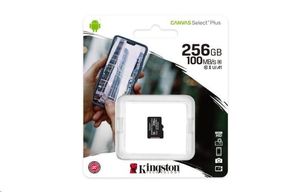 Kingston 256GB micSDXC Canvas Select Plus 100R A1 C10 - 1 ks2