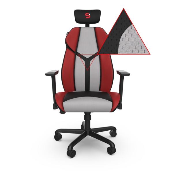 SPC Gear EG450 CL ergonomická herní židle šedo-červená - textilní1