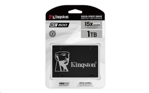 SSD disk Kingston 1024GB KC600 SATA3 2.5" (R:550,  W:520 MB/ s)3