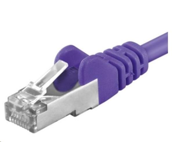 PREMIUMCORD Patch kábel CAT6a S-FTP,  RJ45-RJ45,  AWG 26/ 7 0, 25m fialový