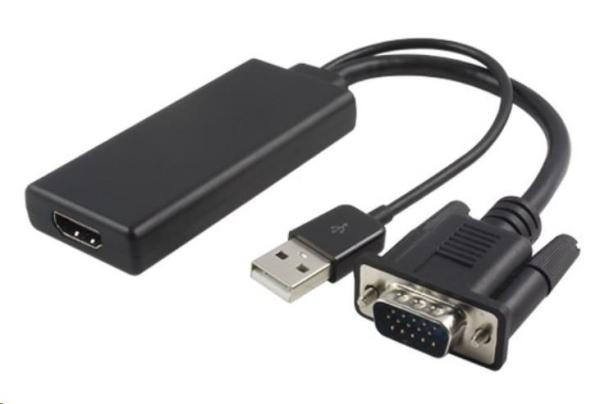 PremiumCord prevodník VGA + audio na HDMI, 10cm kábel