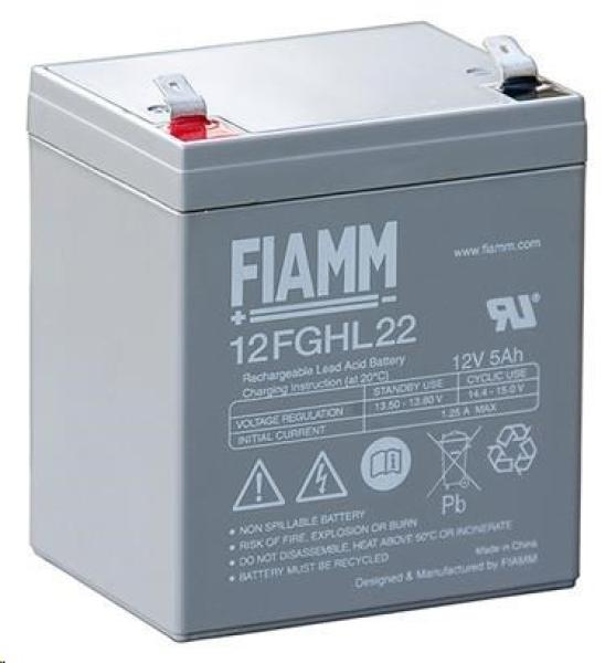 Batéria - Fiamm 12 FGHL 22 (12V/ 5Ah - Faston 250),  životnosť 10 rokov
