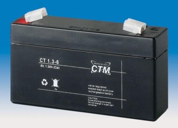 Batéria - CTM CT 6-1,3 (6V/1,3Ah - Faston 187), životnosť 5 rokov