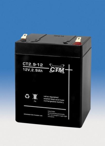 Batéria - CTM CT 12-2, 9 (12V/ 2, 9Ah - Faston 187),  životnosť 5 rokov