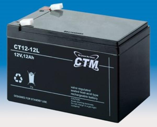 Batéria - CTM CT 12-12L (12V/12Ah - Faston 250), životnosť 5 rokov