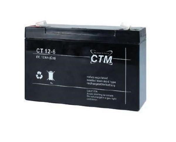 Batéria - CTM CT 6-12 (6V/ 12Ah - Faston 187),  životnosť 5 rokov