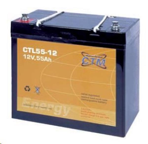 Batéria - CTM CTL 55-12 (12V/ 55Ah - M6),  životnosť 10-12 rokov