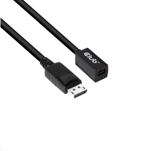 Club3D Prodlužovací kabel Mini DisplayPort 1.4 na DisplayPort 8K 60Hz DSC 1.2 HBR3 HDR Bidirectional (F/ M),  1m1