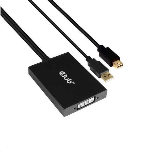 Club3D Adaptér aktivní Mini DisplayPort 1.2 na Dual Link DVI-D Active Adapter,  pouze HDCP,  4k30Hz,  60cm2