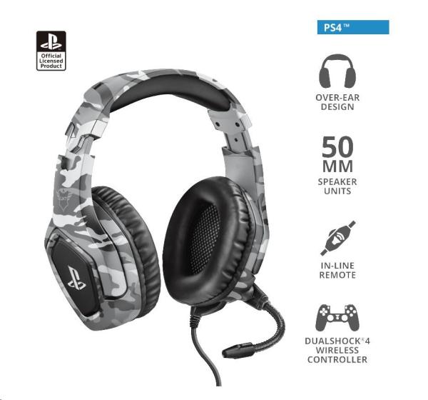 TRUST sluchátka GXT 488 Forze-G PS4 Gaming Headset - Sony Licensed - grey1